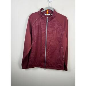 Peter Millar Hyperlight Merge Hybrid Red Camo Golf Full Zip Jacket XL